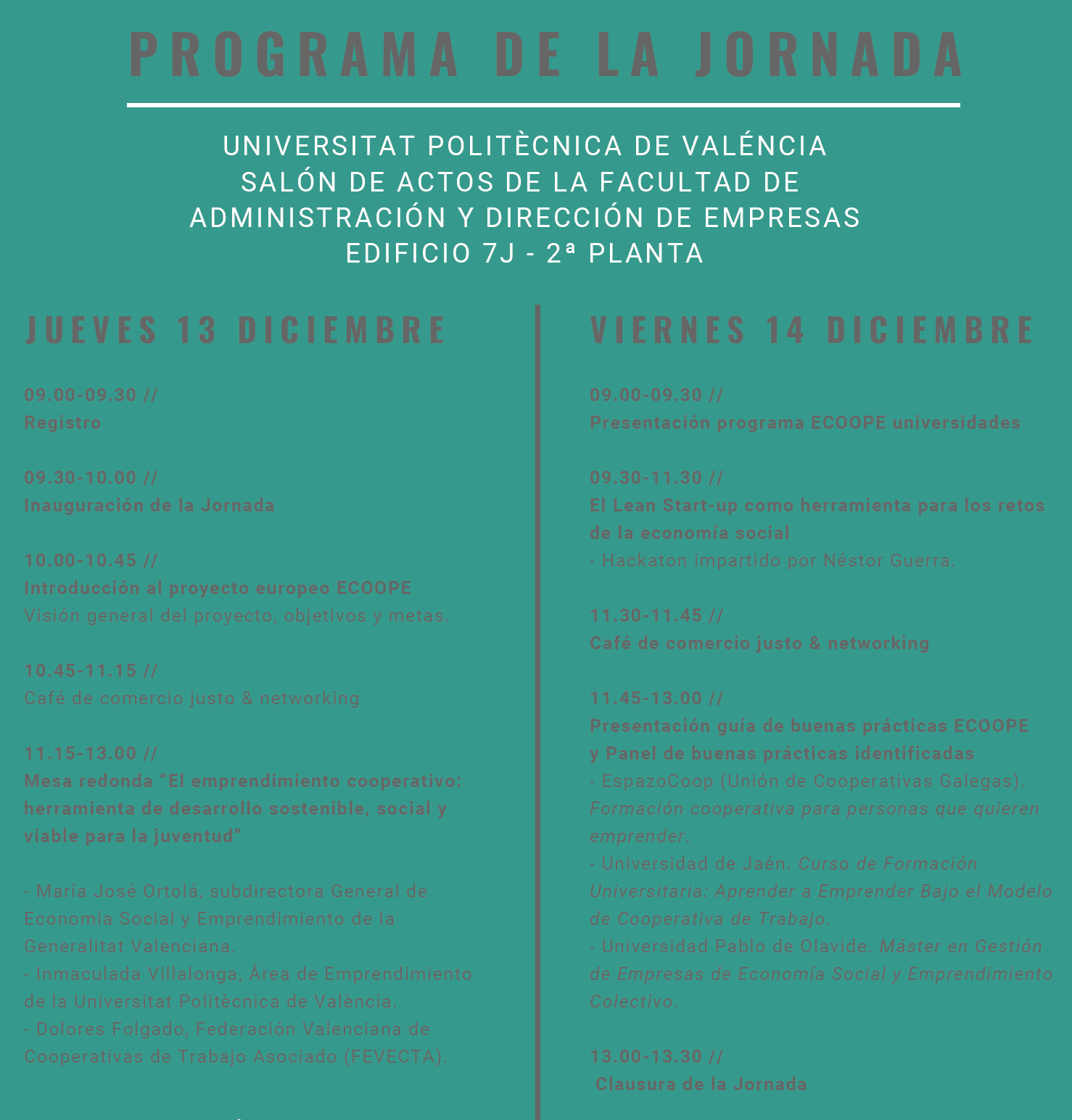 I Jornada sobre Emprendimiento y Modelo Cooperativo